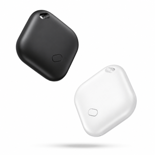 Smart Tracker Tag Item Finder, Keys Finder and Item Locator with sound, Compatible with Apple Find My APP (iOS Only), Replaceable Battery, Keys Tracking Tag for Bags, Wallets, Luggage, Backpacks (2pack, Black+White)