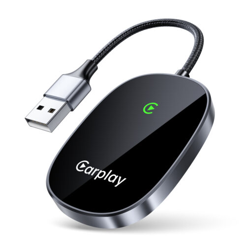 Wireless CarPlay Adapter (Black) – Convert Wired Apple CarPlay to Wireless, Fast Stable Auto Connect, Plug and Play for Factory CarPlay Vehicles and iPhone