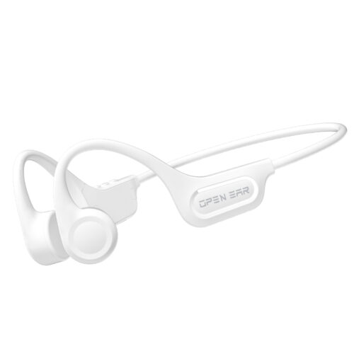 Bone Conduction Headphones Wireless, Open-Ear Bluetooth 5.3 Sports Earbuds, Lightweight Waterproof Running Earphones for Workout, Cycling, Gym, All-Day Comfort, White